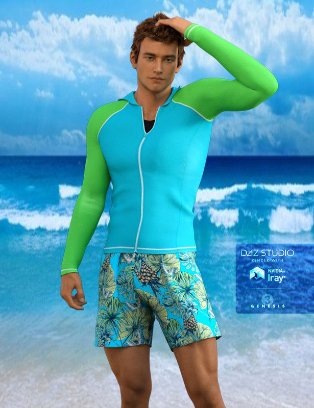 H&C Rash Guard Outfit for Genesis 3 Male H&C Rash Guard Outfit for Genesis 3 Male