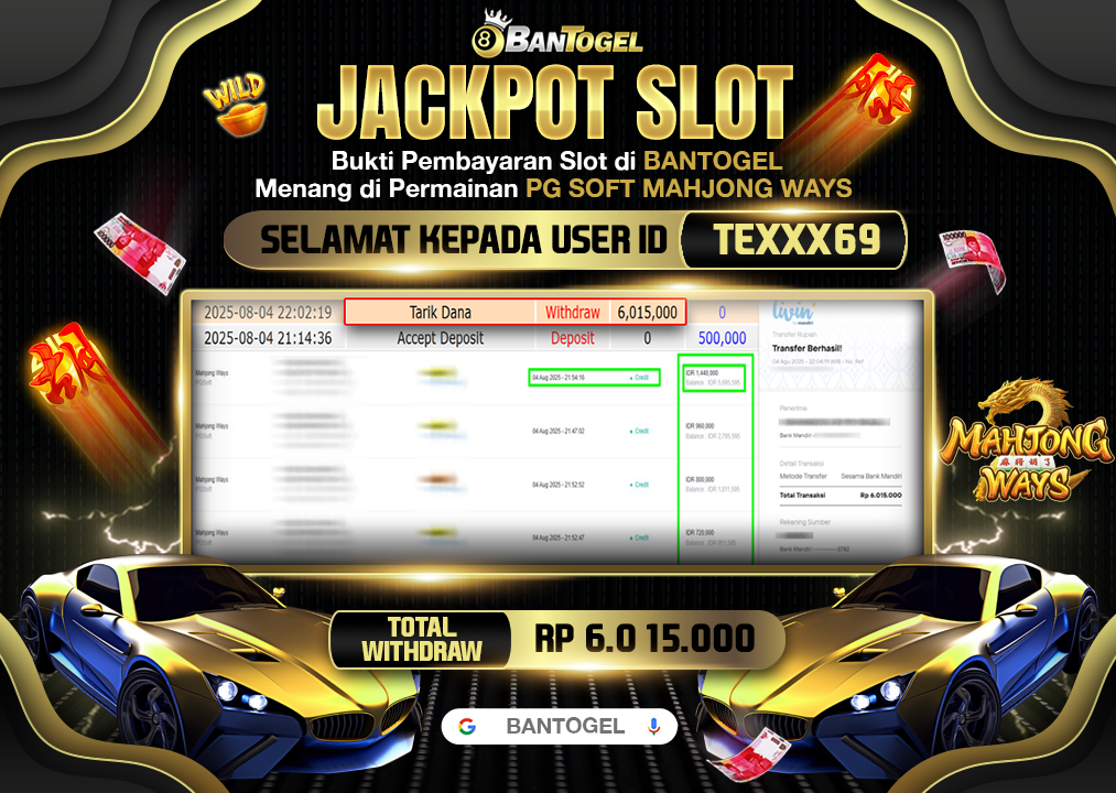 BUKTI JACKPOT LUNAS BANTOGEL