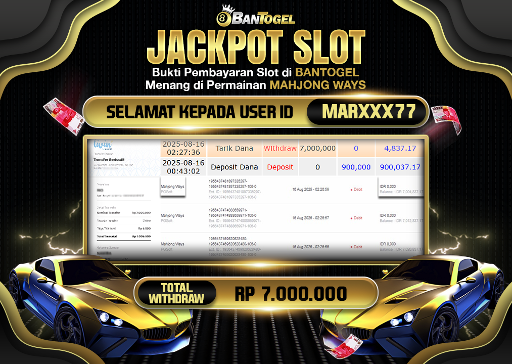 BUKTI JACKPOT LUNAS BANTOGEL