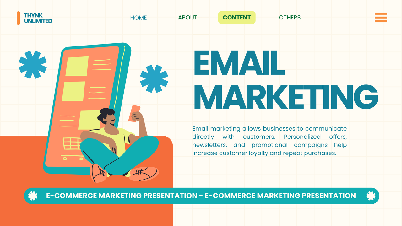 Green and Orange Illustrative E-Commerce Marketing Presentation