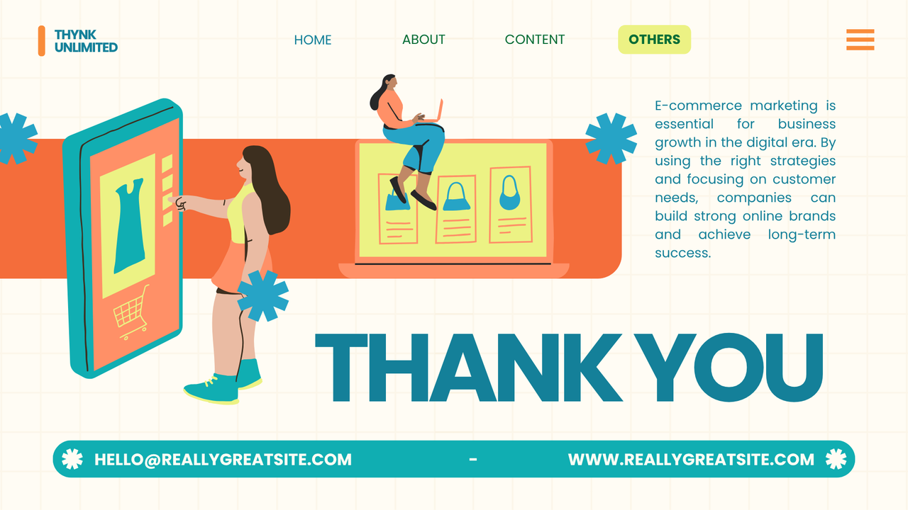 Green and Orange Illustrative E-Commerce Marketing Presentation