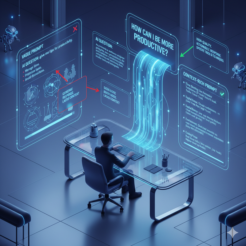 Comparison between vague AI responses and structured high-quality answers
