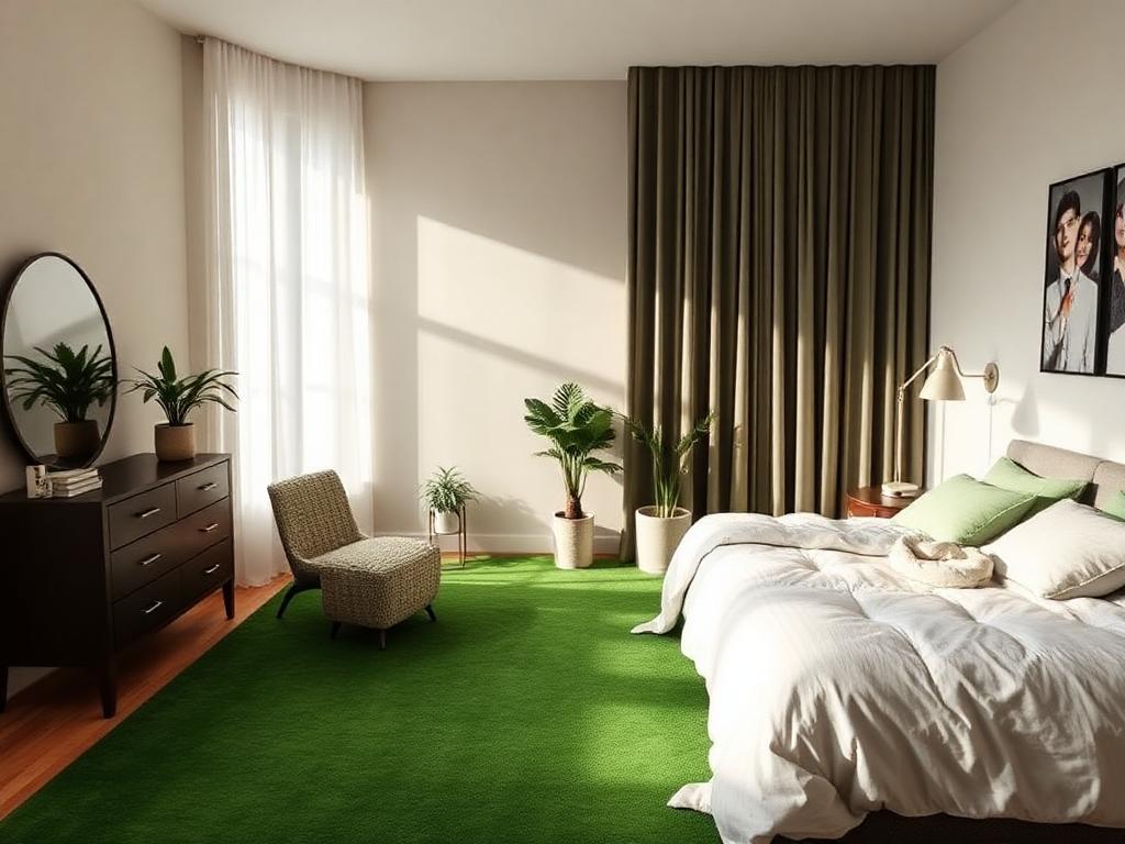 The way a green carpet is placed in your house has a big influence on how it looks and feels