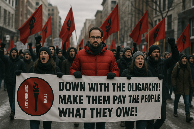 Un rassemblement contre “l’oligarchie et le patronat autoritaire” organisé par le Rassemblement Communaliste, avec au centre de l’image le Secrétaire-Général du parti, Abel Ordan, à Columbia, le 9 janvier 2017.