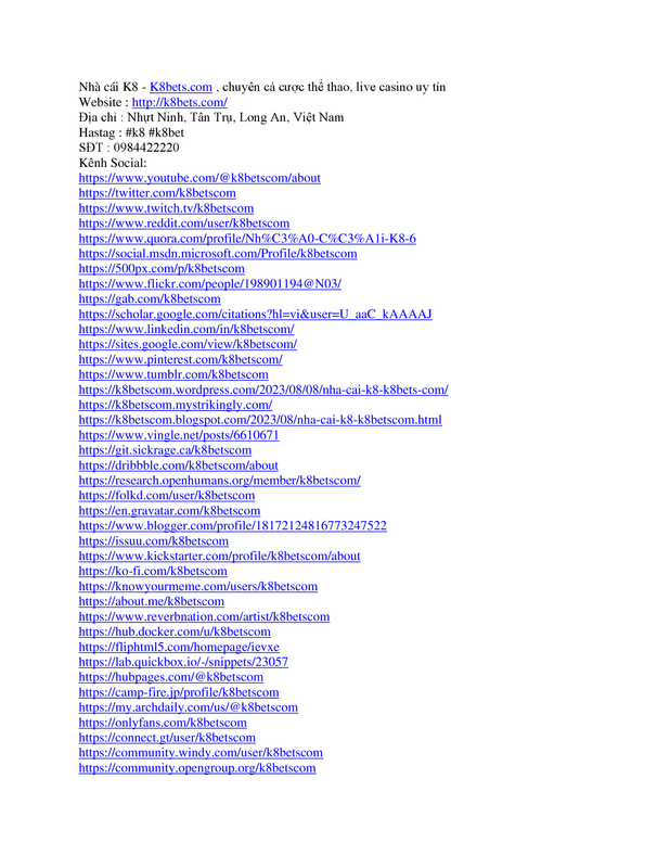 Nhà cái K8 - K8bets