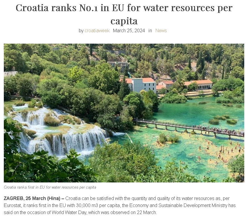 Croatia ranks No.1 in EU for water resources per capita Screenshot-15232