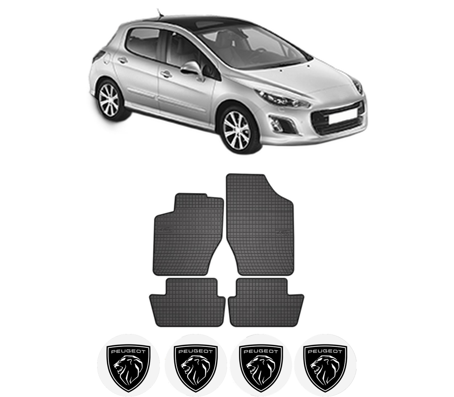 Set covorase presuri PEUGEOT 308 I din 2018, auto, din cauciuc thermoplastic, 4 Stickere auto cu PEUGEOT