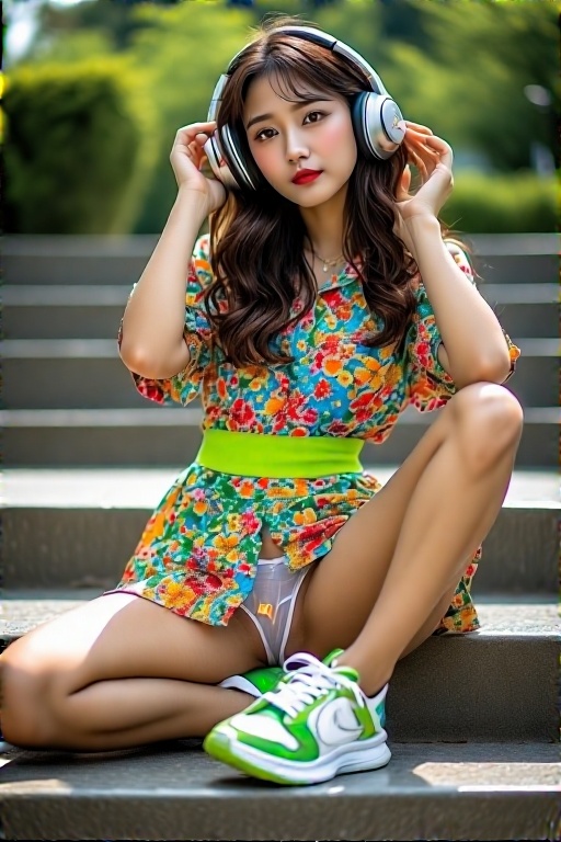 A-young-woman-sits-on-outdoor-34