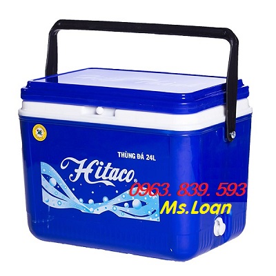 Thùng đựng đá giữ nhiệt, thùng đá ướp bia, hải sản, thùng đá thái lan rẻ / 0963.839.593 Thung-da-hitaco-vuong-24-L-co-tay-xach-1