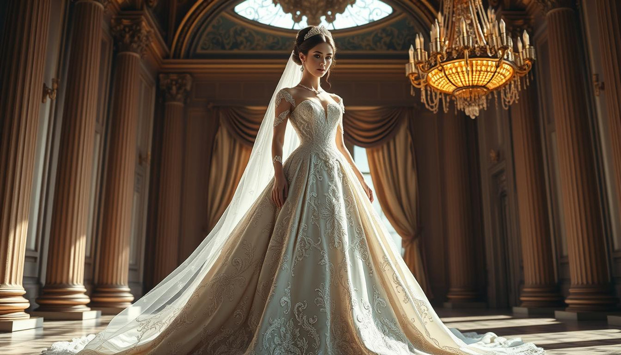 пышный наряд невесты