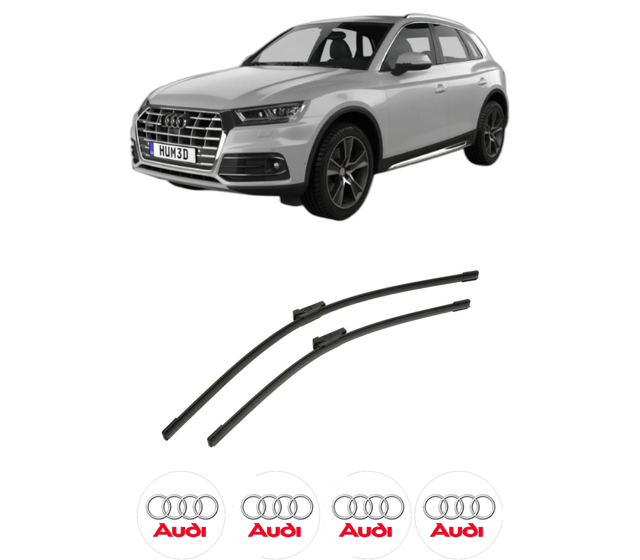 Set stergatoare auto AUDI Q5 (FYB, FYG) din 2016-2021, pentru parbriz auto, 2 bucati, Bosch Aerotwin, din cauciuc siliconat rezistent, 4 Stickere Auto AUDI