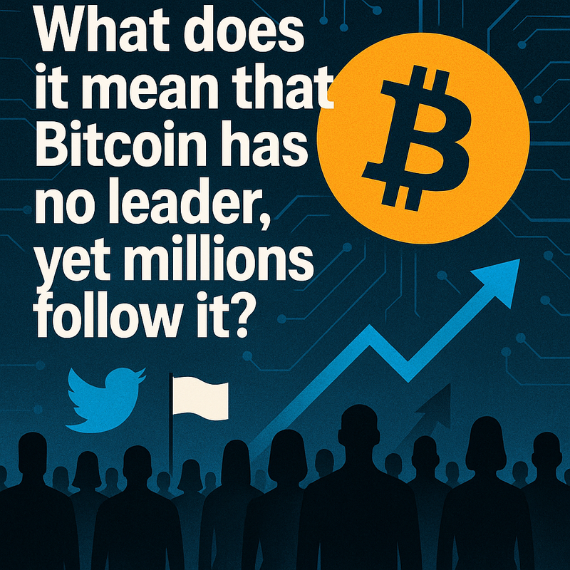 What does it mean that Bitcoin has no leader, yet millions follow it?