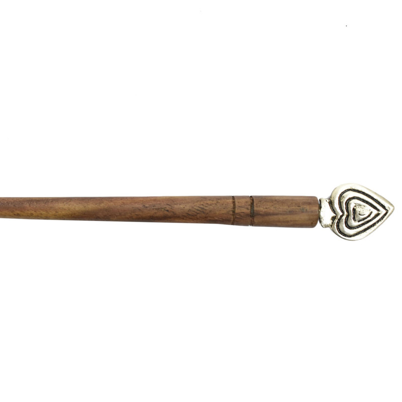 Women Juda Hair Pin Wood & Metal Handmade Beautiful Design Traditional Stick Pin - Picture 16 of 40