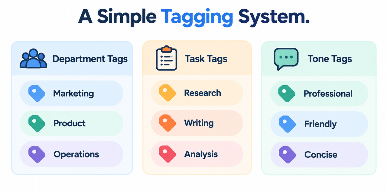 How to Build a Prompt Library tagging system diagram