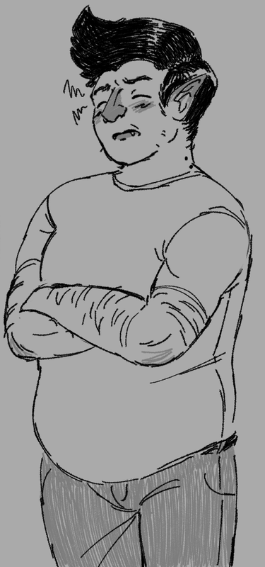 a sketch by me of busdriver from knuckle sandwich but if he were fat and hairy
