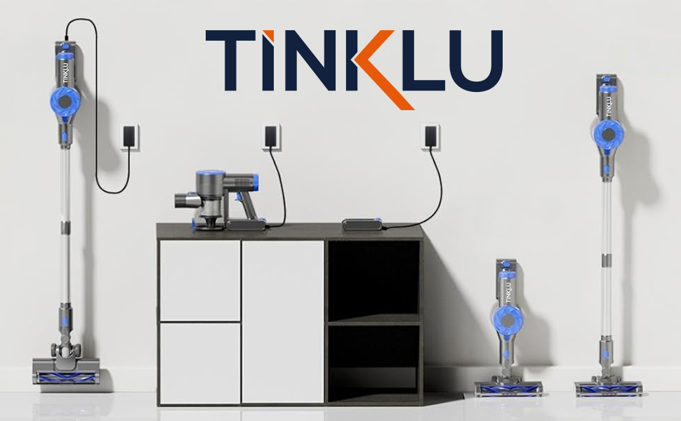 Aspirator vertical fără fir cu mop Tinklu 150W, filtru HEPA și perie pentru animale