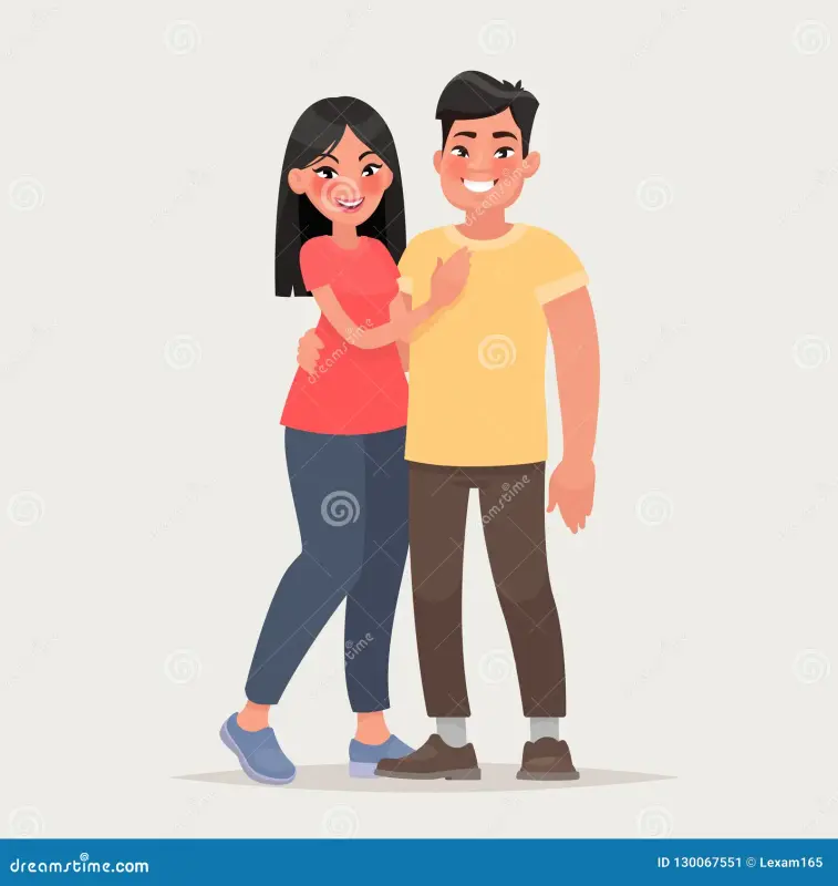 asian-couple-over-isolated-background-happy-man-woman-toget-together-vector-illustration-cartoon-sty
