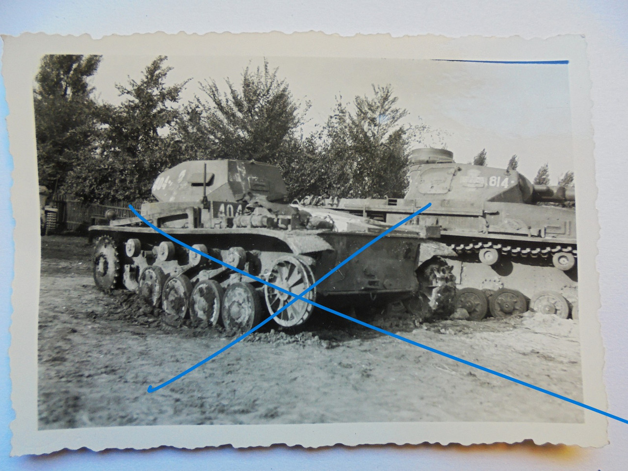 Polen Krieg 1939 Sochczew ( Masowien ) zwei zerstörte deutsche Panzer