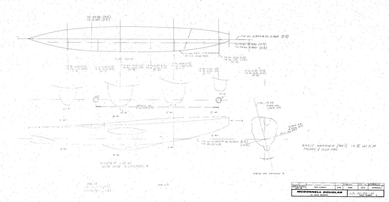 AV-8A LS 34 Cross Sections and Loft Lines - 3