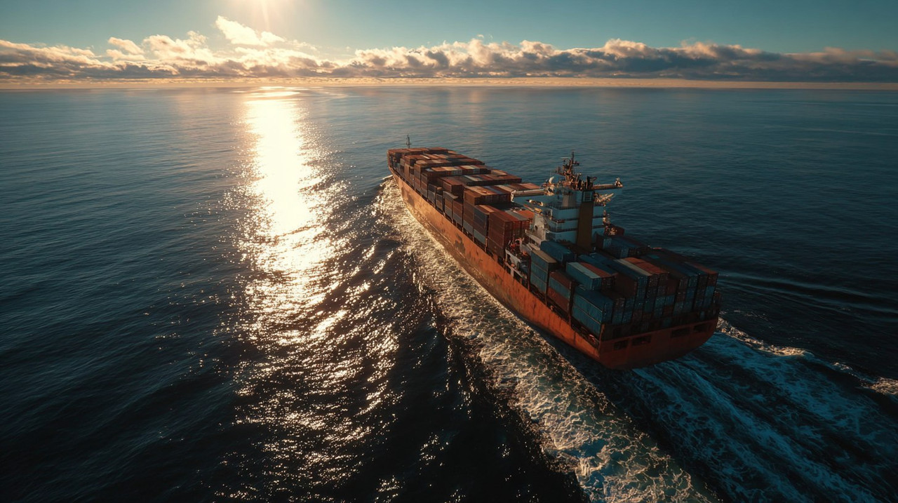 Контейнеровоз в море