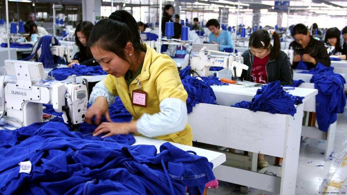 Photo of tailors working in a Chinese garment factory