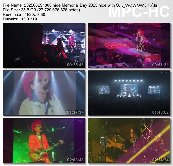 [TV-Variety] hide Memorial Day 2025 hide with Spread Beaver”REPSYCLE” ～Life is still going on!!～ (WOWOW-Live 2025.06.29)