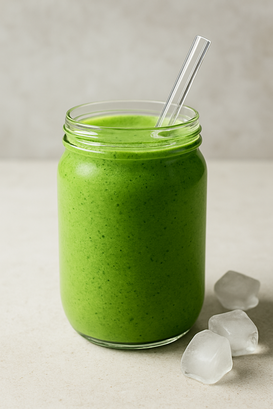 Grüner Protein Smoothie im Glas