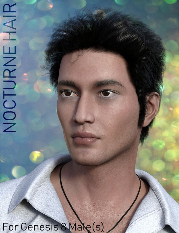 Nocturne Hair for Genesis 8 Male (Repost)