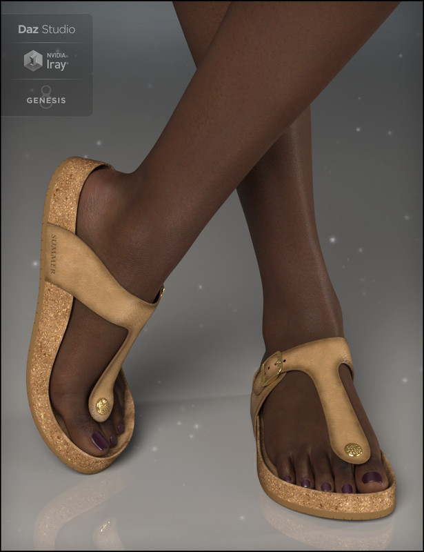 00 main summer style sandals for genesis 8 females daz3d