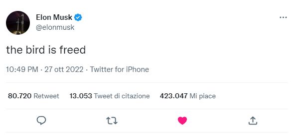 the bird is freed elon musk twitter