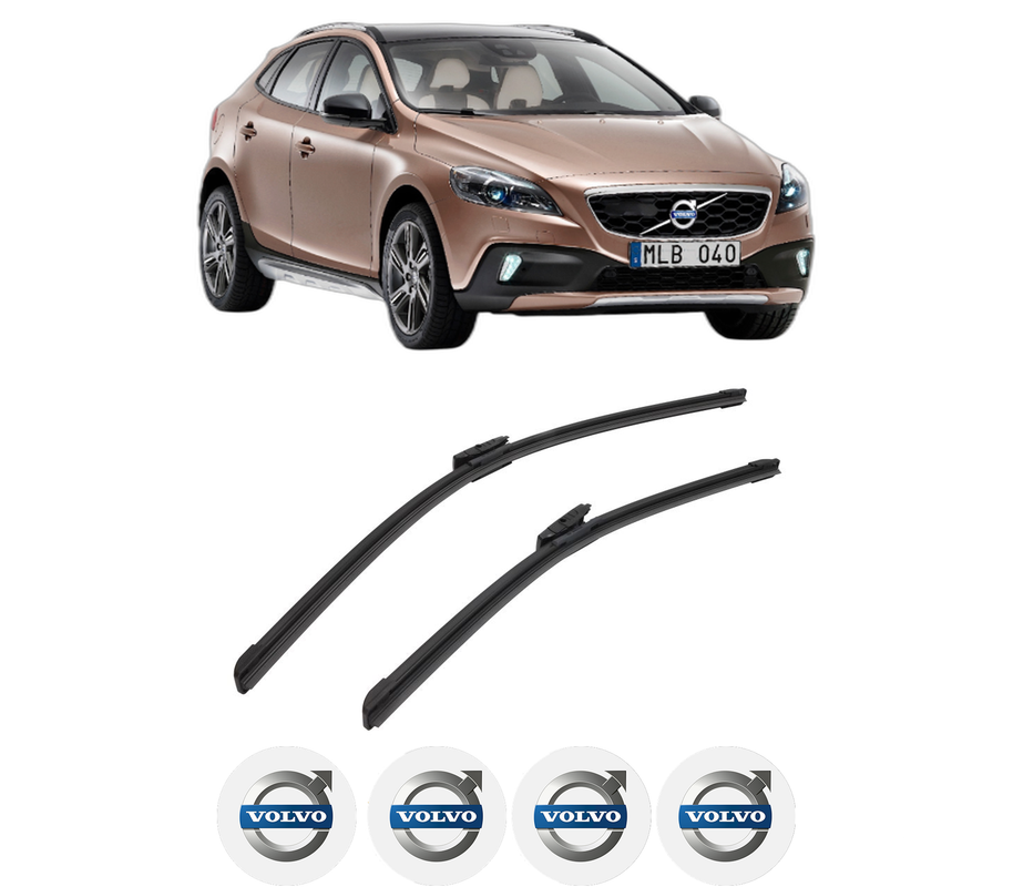 Set stergatoare auto VOLVO V40 Cross Country (526) din 2012-2019, pentru parbriz auto, 2 bucati, Bosch Aerotwin Multi, din cauciuc siliconat rezistent, 4 Stickere Auto VOLVO