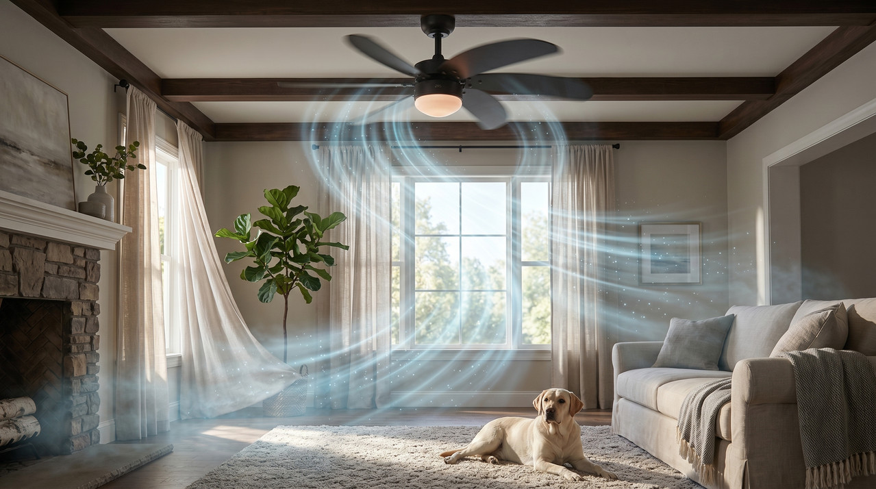Ventilador Turbo Max de 42 pulgadas con aspas de madera y kit de luz