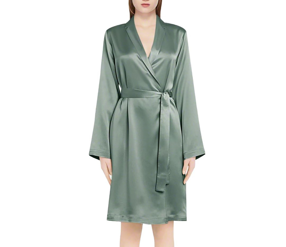 Satin Robes Bathrobe Gown Nightgown Sleepwear Lingerie Solid Robe Night Dresses - Picture 24 of 63