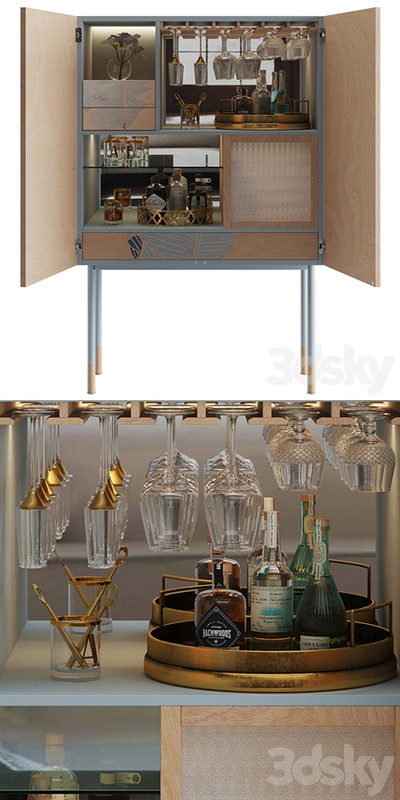 1st DIBS 21st Century Basjoo Bar Cabinet