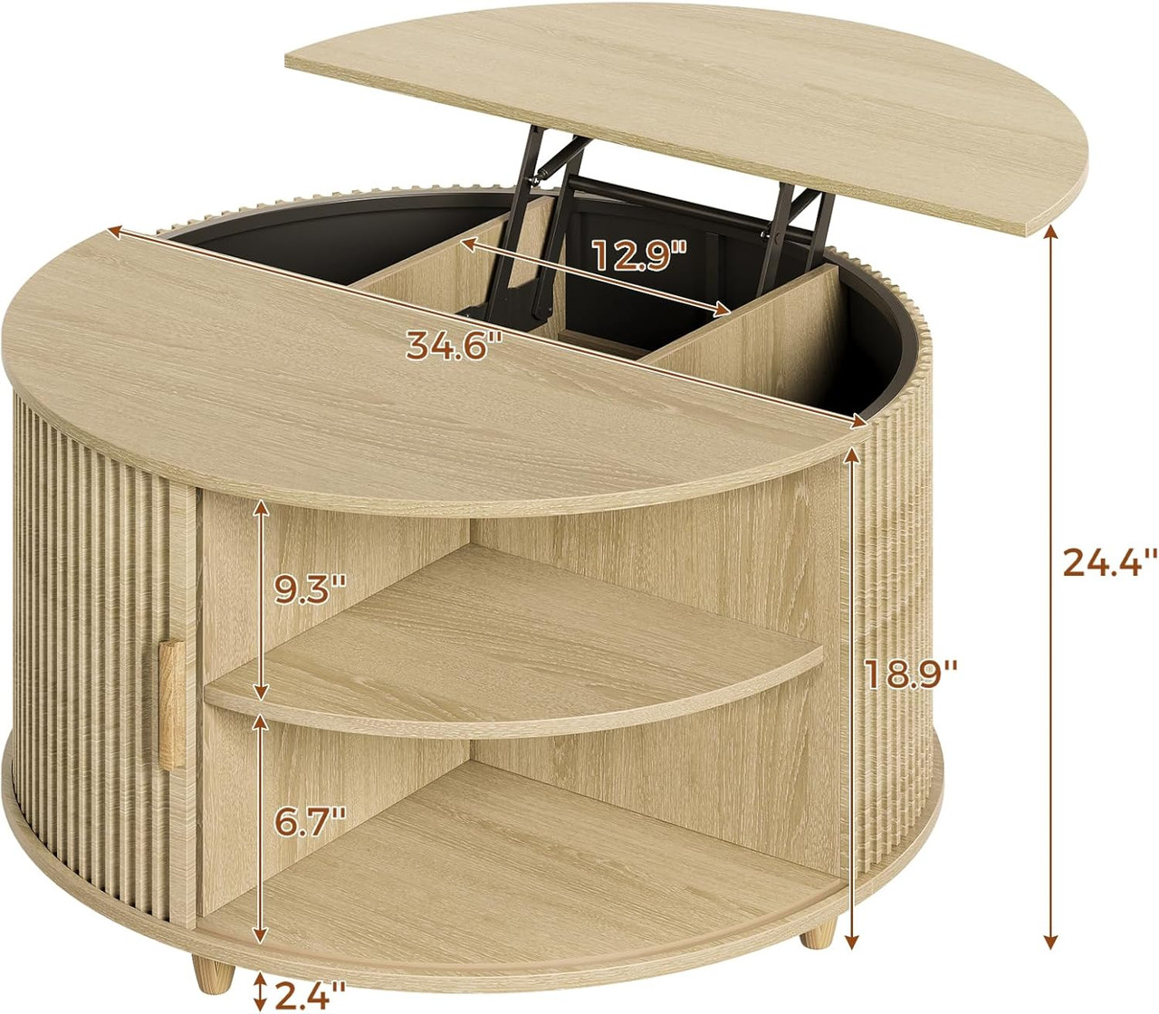 Mesa elevable en sala