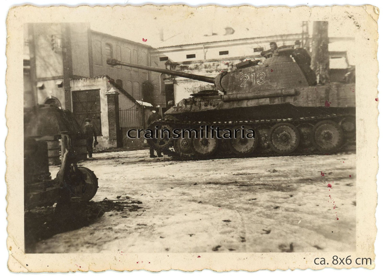 Orig Foto Panzer V Tank PANTHER mit Zimmerit und Turm Kennung 1944 (1)