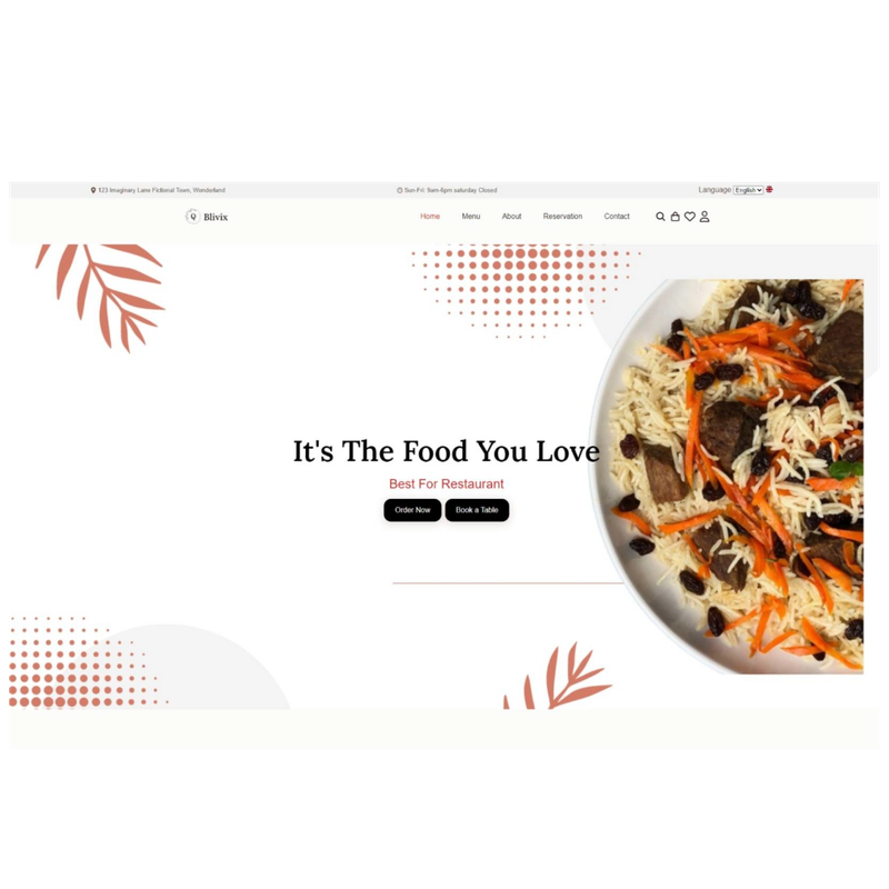 Blivix Restaurant E-Commerce