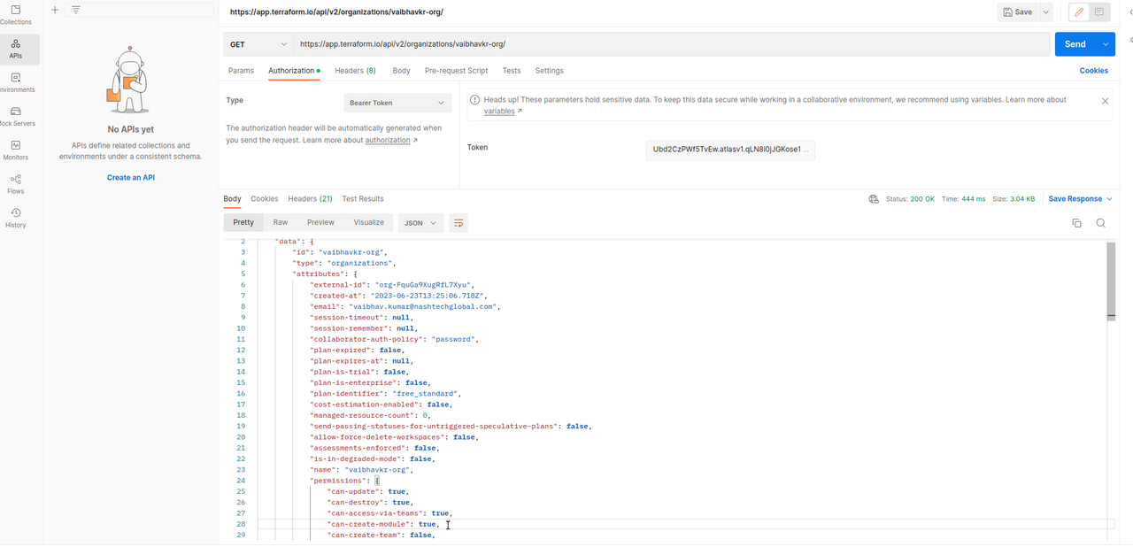 Terraform Module Get Request Output