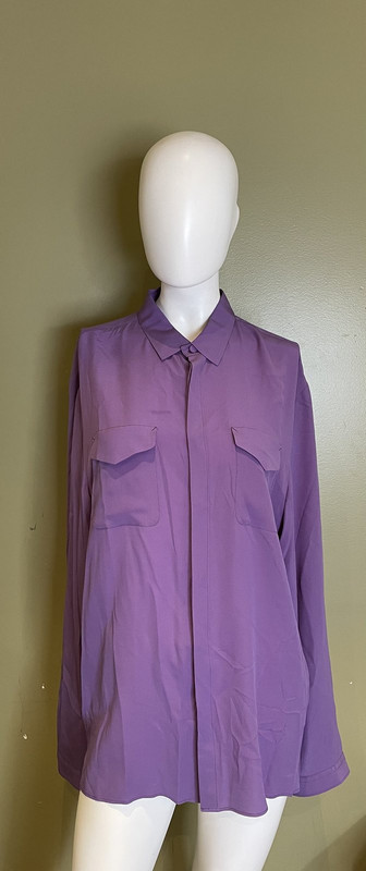 GUCCI PURPLE SILK BUTTON DOWN SHIRT WOMENS 17