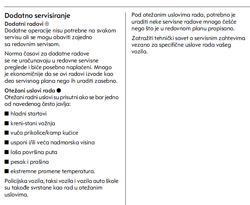 Opel service interval SRB