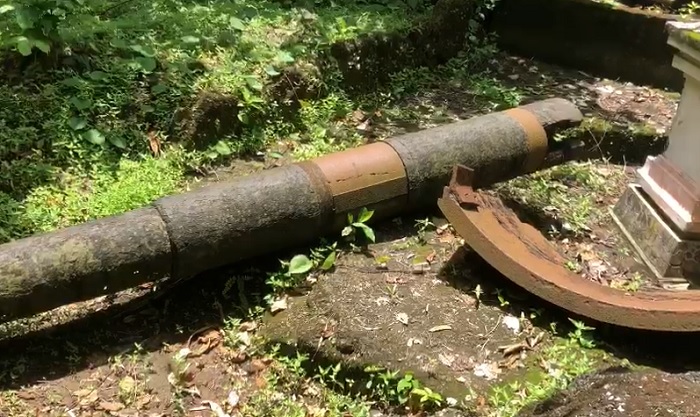 Peninggalan meriam yang ada di Benteng Karang Bolong, Pulau Nusa Kambangan, Cilacap, Jawa Tengah, Selasa (14/10/2022).