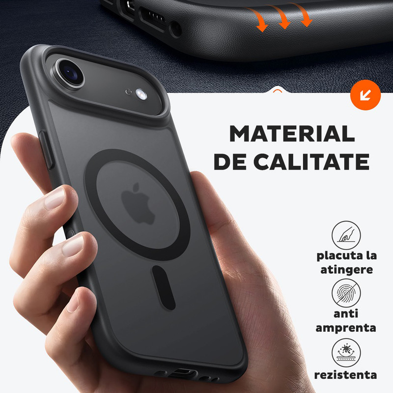 Husa pentru iPhone 17 Air Torras Guardian Magnetic Series, Incarcare wireless, Calitate premium, Transparent imgi 376 2479765