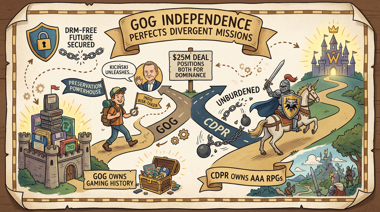 GOG Splits from CD Projekt RED - Co-Founder Buys Iconic DRM-Free Store for $25M 1 Retro gaming setup with classic PC games and CRT monitor glowing