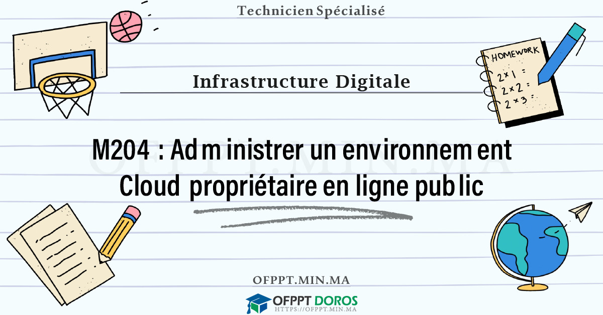 Sommaire détaillé du cours Administrer un environnement Cloud propriétaire en ligne public M204 OFPPT - Structure du module