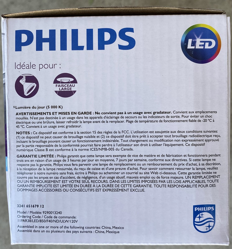 2* PHILIPS 478560 LED PAR38 90W DAYLIGHT 5000K EQ 11W REFLECTOR LIGHT BULB