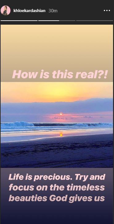 Unggahan Khloe tentang pantai di Bali
