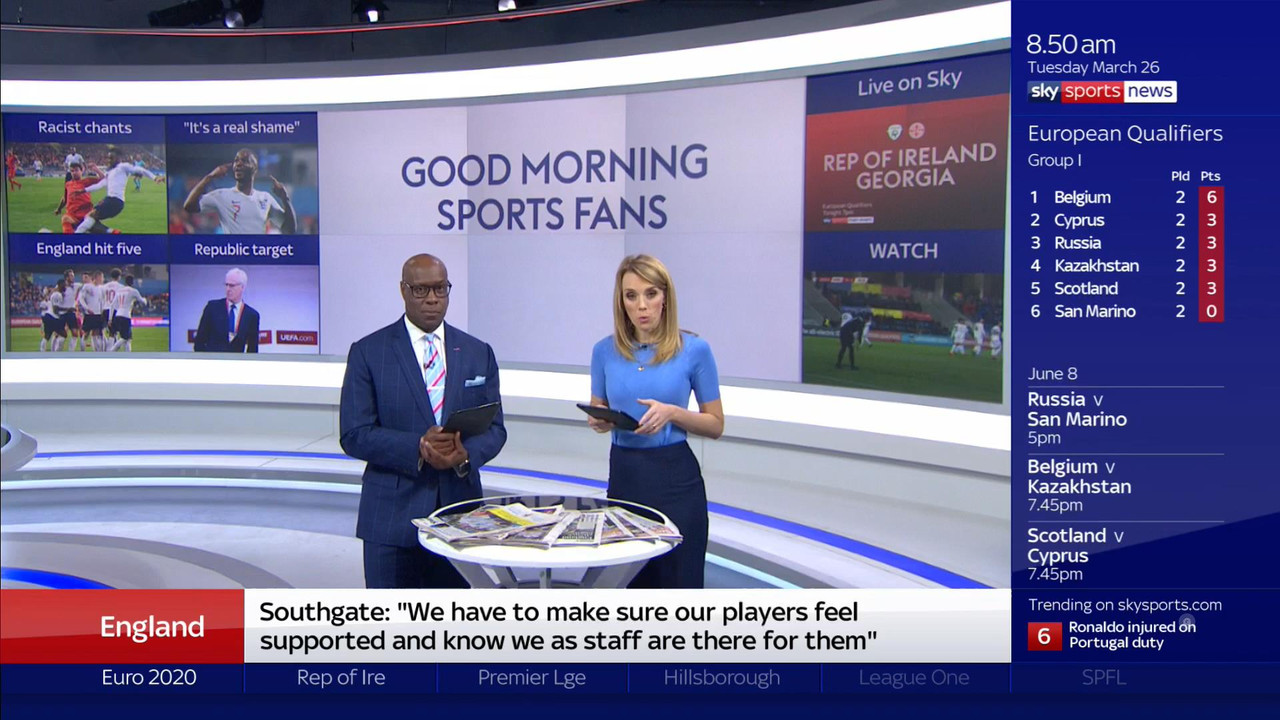 26 March - 09.00.00 - Good Morning Sports Fans. Round-up of the 
