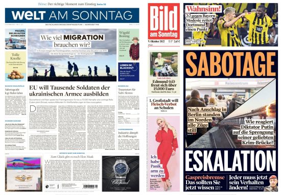 Bild und Welt am Sonntag No 41 vom 09  Oktober 2022