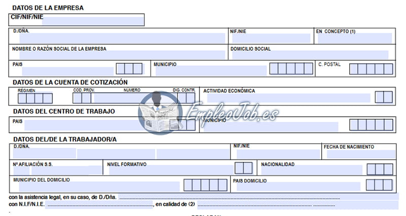 Modelo de contrato de trabajo empleada de hogar