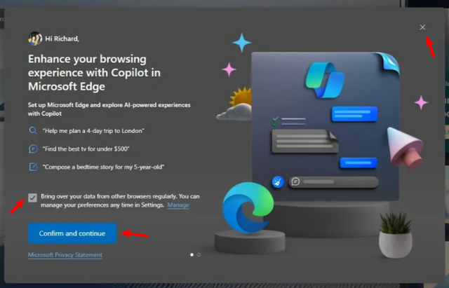 Edge fragt nach Chrome-Import
